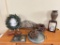 Decorator Lot Incl. Wire Basket, Metal Serving Tray, Wreath & More - As Pictured