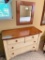 2 Piece Lot Incl Thomasville Dresser & Mirror. The Dresser is 33