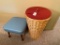 Laundry Basket & Footstool - As Pictured