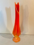 Vintage Orange Fayette Glass Vase. This is 18