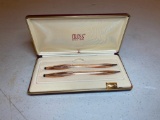 Pair of 14KT Filled Cross Pens in Case - As Pictured