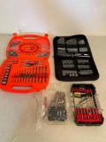 Lot of 3 Tool Bags/Boxes of Drill Bits, Screwdriver Bits & More - As Pictured