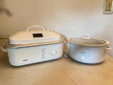 2 Piece Lot Incl. Kenmore 18 qt Serving Hot Plates 3 Pan Buffet Server Dual Purpose/Turkey Roaster &