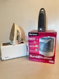 4 Piece Misc Lot Incl. Iron, Toaster, Fan & Humidifier - As Pictured