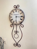 Contemporary Wrought Iron Quartz Wall Clock by Manchester Clock Co. - As Pictured