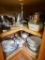 Kitchen Lazy Susan Cabinet Incl. Hand Mixer, Pans, Bakeware & More - As Pictured