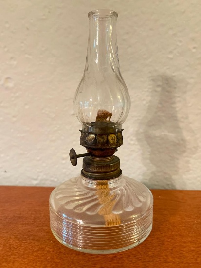 6" Tall Glass Oil Lamp. - As Pictured