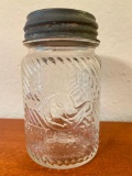 Vintage Jumbo Brand Glass Peanut Butter Jar by The Frank Tea & Spice Co Cincinnati, OH - As Pictured