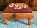Needlepoint Top Foot Stool. This is 16