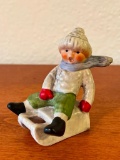 Vintage Hummel Boy on Sled. This is 3