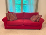 Burgundy Sofa Corduroy Style Material by Sofa Express. Gently Used. This is 30