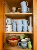 Kitchen Cabinet Lot of Coffee Mugs & More - As Pictured