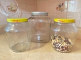 Set of 3 Vintage Glass Jars - As Pictured