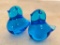 Pair of Adorable Blue Glass Birdies. They are 2