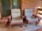 Pair of Outdoor Chairs & Side Tables - As Pictured