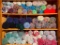 Basement 3 Shelf Cabinet Lot of Yarn - As Pictured