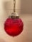 Vintage Red Glass Hanging Lamp- As Pictured