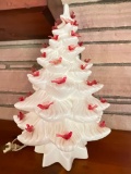 White Ceramic Light-up Christmas Tree w/Missing Bulbs. This is 16