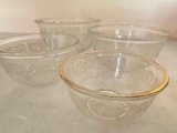 Set of 4 Glass Nesting Bowls. The Largest is 8