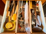 2 Drawer Kitchen Lot of Utensils - As Pictured