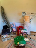 Sewing Lot Incl. Floor Lamp, Fabric, Fasteners, Elastic & More - As Picture