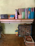 Garage Shelf Lot Incl Radio, Craft Magazines, Miracle Eraser & More - As Pictured