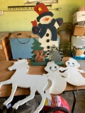 Set of Wood Outdoor Decorations. The Snowman is 30