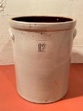 12 Gallon Pottery Crock. Has a Few Cracks in it. This is Very Heavy. - As Pictured