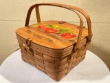 Hand Painted Picnic Basket. This is 7.5