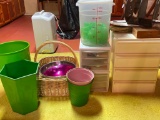 Misc Lot Inc. Plastic Bins, Basket & More - As Pictured