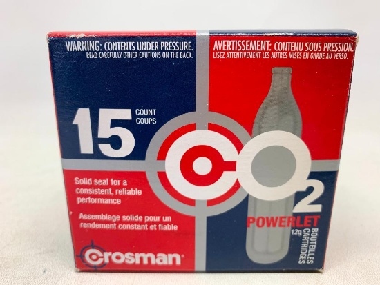 Box of 15 Crosman CO2 Cartridges - As Pictured