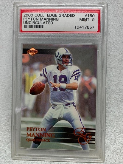 2000 Coll. Edge Graded #150 Mint 9 Peyton Manning Uncirculated Card in Case - As Pictured