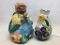 Pair of Chicken & Bunny Ceramic Pitchers. The Tallest is 9