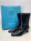 Pair of Ladies Nine West Black Leather Boots. Size 6.5 M. They are Gently Used - As Pictured