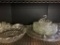 Shelf Lot of Clear Glass Incl Plates, Bowls, Candy Dishes & More - As Pictured