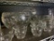 Shelf Lot of Clear Glass Incl Punch Bowls, Glasses & Platter - As Pictured
