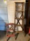 2 Piece Lot Incl Wood Step Ladder & 5' Wood Ladder - As Pictured