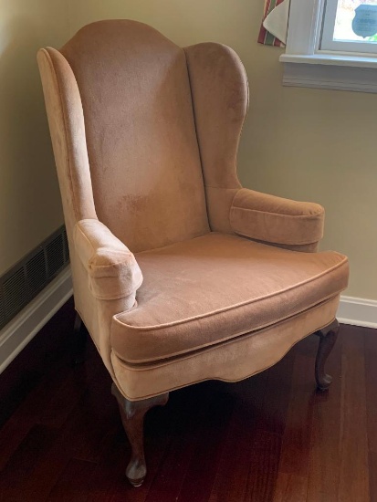 Tan Wingback Chair by Ethan Allen. This is 44" Tall - As Pictured