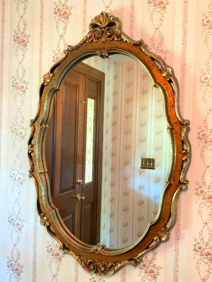 24" x 36" Ornate Gold Tone Mirror - As Pictured