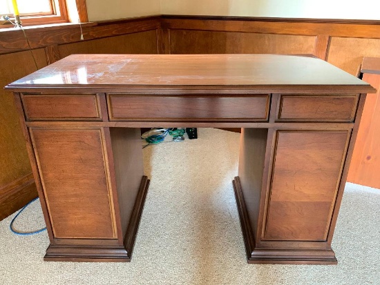 9 Drawer Executive Desk. This is 30" T x 48" W x 24" D - As Pictured