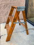 Small Decoupage Wood Step Ladder - As Pictured