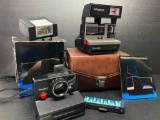 Pair of Polaroid Camera w/External Flash - As Pictured