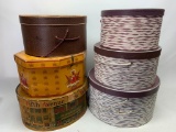 Set of 6 Misc Hat Boxes - As Pictured