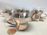 Set of 6 WMF Germany Silver Plated Cup Holders w/Glasses - As Pictured