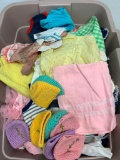 Tub of Misc Doll Clothes - As Pictured