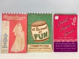 Set of 3 Vintage Party Game Books. - As Pictured