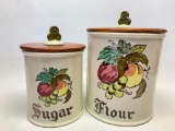 Pair of Ceramic Canisters - As Pictured