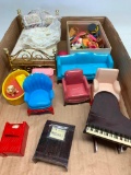Misc Dollhouse Furniture. Mostly Wood & Kitchen Items - As Pictured