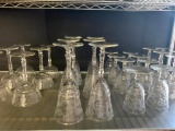 Shelf Lot of Misc Wine & Cocktail Glasses - As Pictured