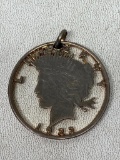 1922 Silver Peace Dollar Pendent - As Pictured